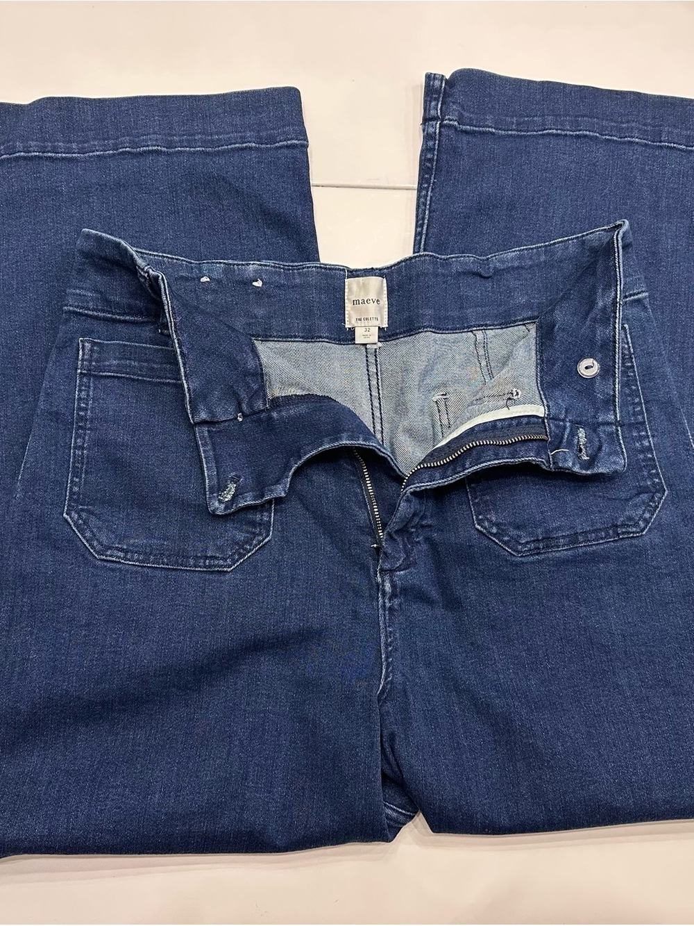 Maeve by Anthropologie The Colette High-Rise Wide-Leg Cropped Jeans 32